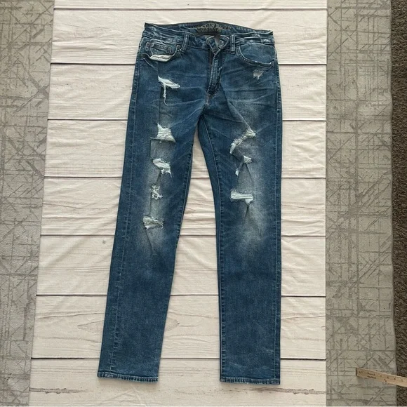 American Eagle Outfitters Blue Slim Jeans Distressed